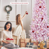 NNECW 2.1M Pre-Lit Artificial Hinged Christmas Tree with 8 Lighting Modes