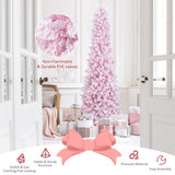 NNECW 2.1M Pre-Lit Artificial Hinged Christmas Tree with 8 Lighting Modes