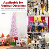 NNECW 2.1M Pre-Lit Artificial Hinged Christmas Tree with 8 Lighting Modes