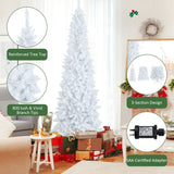NNECW 2.1M Pre-Lit White Christmas Tree with 8 Lighting Modes