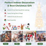 NNECW 2.1M Pre-Lit White Christmas Tree with 8 Lighting Modes