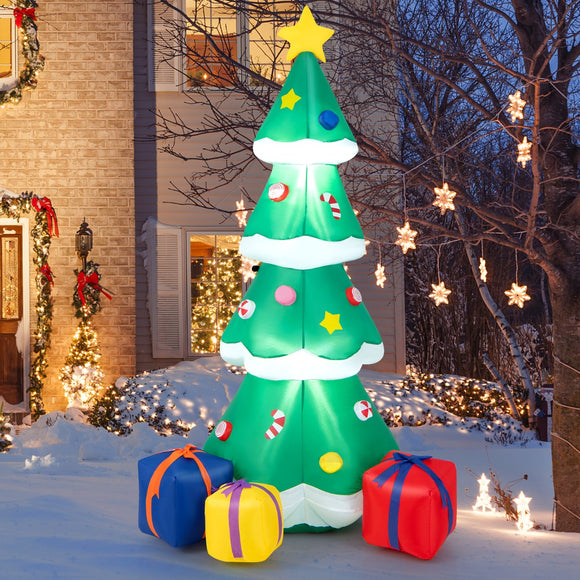 NNECW 180CM Inflatable Christmas Tree with Gift Boxes & LED Light