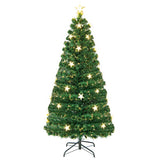 NNECW 150CM/180CM Pre-Lit Christmas Tree with 8 Lighting Modes-1.5M