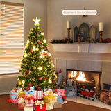 NNECW 150CM/180CM Pre-Lit Christmas Tree with 8 Lighting Modes-1.5M