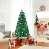 NNECW 150CM/180CM Pre-Lit Christmas Tree with 8 Lighting Modes-1.5M