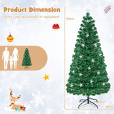 NNECW 150CM/180CM Pre-Lit Christmas Tree with 8 Lighting Modes-1.8M