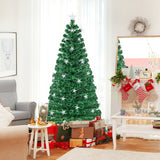 NNECW 150CM/180CM Pre-Lit Christmas Tree with 8 Lighting Modes-1.8M
