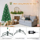 NNECW 150CM/180CM Pre-Lit Christmas Tree with 8 Lighting Modes-1.8M