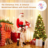 NNECW 150CM/180CM Pre-Lit Christmas Tree with 8 Lighting Modes-1.8M