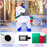 NNECW 182CM Christmas Magic Unicorn with Rainbow Tails & Christmas Wreath