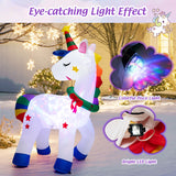 NNECW 182CM Christmas Magic Unicorn with Rainbow Tails & Christmas Wreath