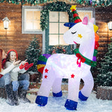NNECW 182CM Christmas Magic Unicorn with Rainbow Tails & Christmas Wreath