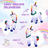 NNECW 182CM Christmas Magic Unicorn with Rainbow Tails & Christmas Wreath