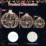 NNECW 3 Pack Christmas LED Light Balls with 180 Warm Light & 180 White Light