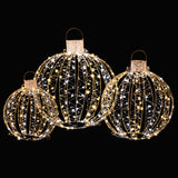 NNECW 3 Pack Christmas LED Light Balls with 180 Warm Light & 180 White Light