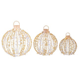 NNECW 3 Pack Christmas LED Light Balls with 180 Warm Light & 180 White Light