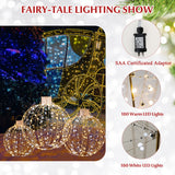 NNECW 3 Pack Christmas LED Light Balls with 180 Warm Light & 180 White Light