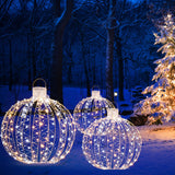 NNECW 3 Pack Christmas LED Light Balls with 180 Warm Light & 180 White Light
