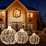 NNECW 3 Pack Christmas LED Light Balls with 180 Warm Light & 180 White Light