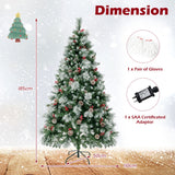NNECW 1.85M/2.15M Pre-Lit Christmas Tree with Pine Needle-1.95 M