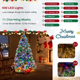 NNECW 1.85M/2.15M Pre-Lit Christmas Tree with Pine Needle-1.95 M