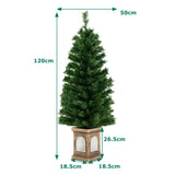NNECW 125CM Pre-Lit Potted Christmas Tree with 100 LED Lights-2 pieces
