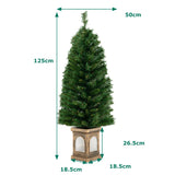 NNECW 125CM Pre-Lit Potted Christmas Tree with 100 LED Lights-1 piece