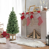 NNECW 125CM Christmas Entrance Tree with Pine Needles &amp; Cement-Filled Base-2 pieces