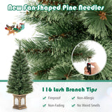 NNECW 125CM Christmas Entrance Tree with Pine Needles &amp; Cement-Filled Base-2 pieces