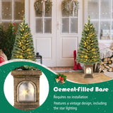 NNECW 125CM Christmas Entrance Tree with Pine Needles &amp; Cement-Filled Base-2 pieces