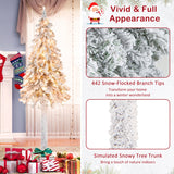 NNECW 185CM Pre-Lit Artificial Christmas Tree with 442 Branch Tips