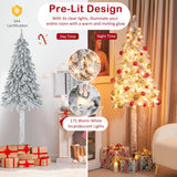 NNECW 185CM Pre-Lit Artificial Christmas Tree with 442 Branch Tips