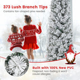 NNECW Flocked Xmas Tree with 373 Branch Tips for Decoration