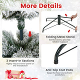 NNECW Flocked Xmas Tree with 373 Branch Tips for Decoration