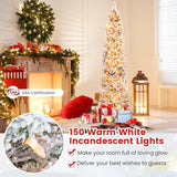 NNECW Flocked Xmas Tree with 373 Branch Tips for Decoration