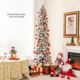 NNECW Flocked Xmas Tree with 373 Branch Tips for Decoration