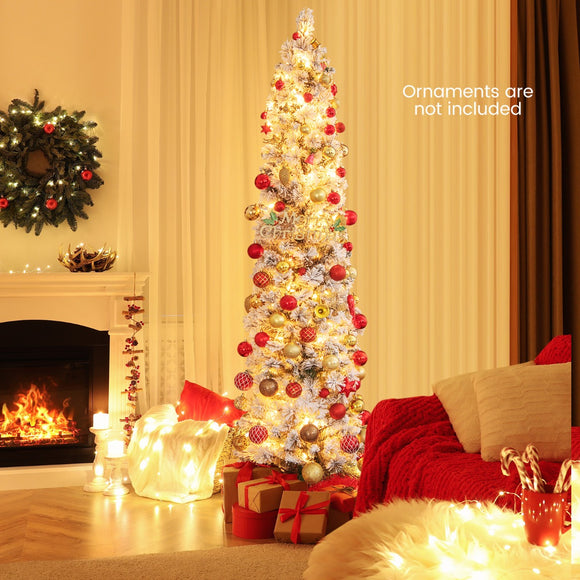 NNECW Flocked Xmas Tree with 373 Branch Tips for Decoration