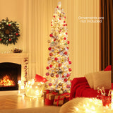 NNECW Flocked Xmas Tree with 373 Branch Tips for Decoration