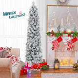 NNECW Flocked Xmas Tree with 373 Branch Tips for Decoration