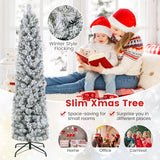 NNECW Flocked Xmas Tree with 373 Branch Tips for Decoration