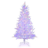 NNECW 185CM Pre-Lit Artificial Christmas Tree with 11 Lighting Modes