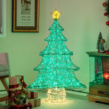 NNECW 124CM Pre-lit Artificial Christmas Tree with 520 LED Lights for Garden-2 pieces