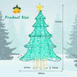 NNECW 124CM Pre-lit Artificial Christmas Tree with 520 LED Lights for Garden-2 pieces