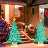 NNECW 124CM Pre-lit Artificial Christmas Tree with 520 LED Lights for Garden-2 pieces