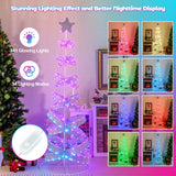 NNECW 210 cm Outdoor Spiral Christmas Tree with 341 LED Lights for Party