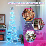 NNECW 210 cm Outdoor Spiral Christmas Tree with 341 LED Lights for Party