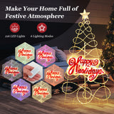 NNECW 170 CM Outdoor Colorful Christmas Tree with 216 LED Lights for Home & Party
