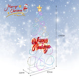 NNECW 170 CM Outdoor Colorful Christmas Tree with 216 LED Lights for Home & Party