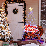 NNECW 170 CM Outdoor Colorful Christmas Tree with 216 LED Lights for Home & Party