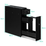 NNECW Freestanding  Slim Bathroom Storage Cabinet with Slide-out Drawers for Small/ Narrow Bathroom-Black